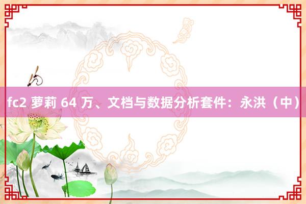 fc2 萝莉 64 万、文档与数据分析套件：永洪（中）