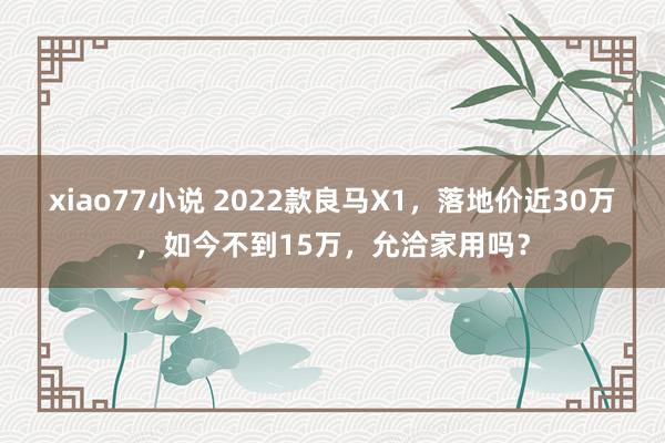 xiao77小说 2022款良马X1，落地价近30万，如今不到15万，允洽家用吗？
