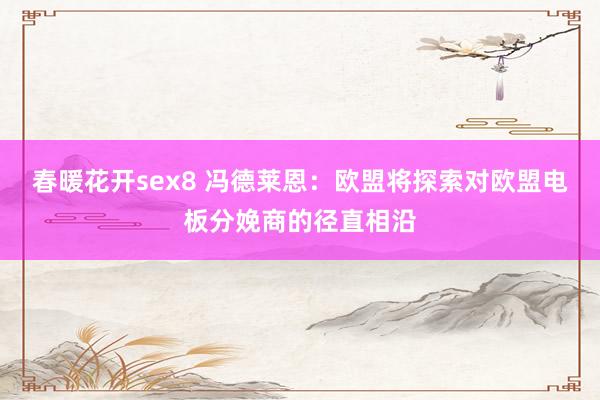 春暖花开sex8 冯德莱恩：欧盟将探索对欧盟电板分娩商的径直相沿