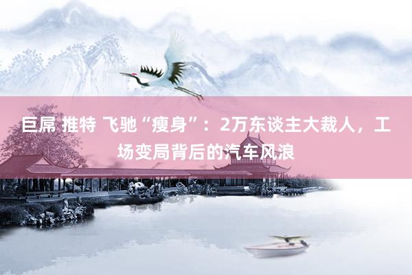 巨屌 推特 飞驰“瘦身”：2万东谈主大裁人，工场变局背后的汽车风浪